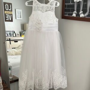 Elegant White Lace Kids Dress